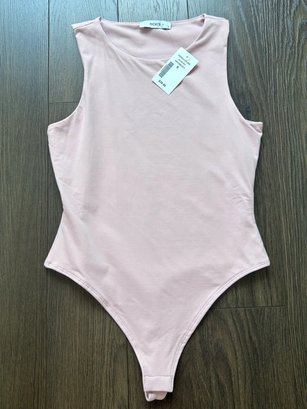 Pale Pink Sleeveless Bodysuit Size Small (NWT) - Picture 2 of 5